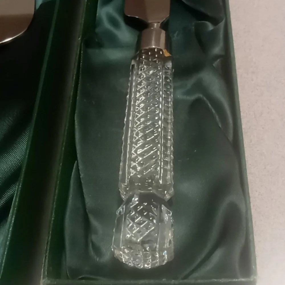 Tyrone Full Lead Crystal Cake & Pie Knives Hand Made In Ireland with Boxes.